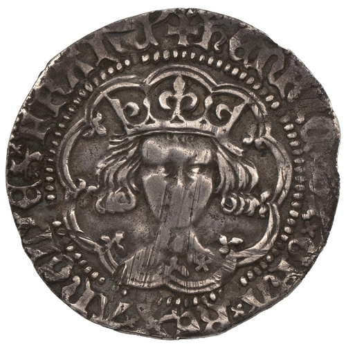 26 - Henry V (1413-1422) silver Groat, class C (S 1765, North 1387b). Obverse: 'frowning' crowned facing ... 