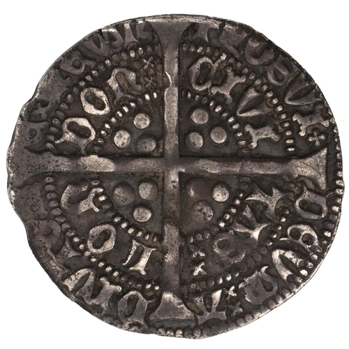 26 - Henry V (1413-1422) silver Groat, class C (S 1765, North 1387b). Obverse: 'frowning' crowned facing ... 