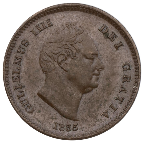 271 - 1835 William IV copper Third Farthing, struck for use in Malta (S 3850). Obverse: bare head bust fac... 