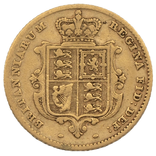 284 - 1842 Victoria gold Half Sovereign (S 3859, Marsh 416). Obverse: type A1 'Young Head'; smaller bust f... 