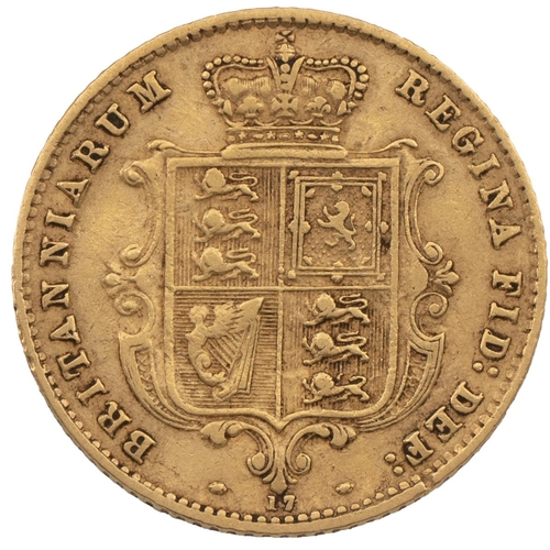 286 - 1865 Victoria gold Half Sovereign, die no. 17 (S 3860, Marsh 441). Obverse: type A2 'Young Head' lar... 