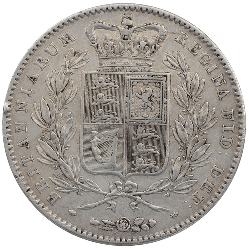 292 - 1844 Victoria silver Crown, cinquefoil edge stops (S 3882, ESC 281, Bull 2562). Obverse: left-facing... 