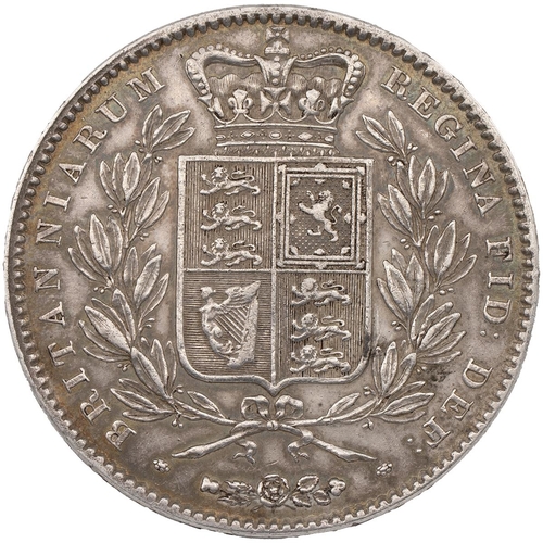 293 - 1845 Victoria silver Crown (S 3882, ESC 282, Bull 2564). Obverse: left-facing 'Young Head' with the ... 