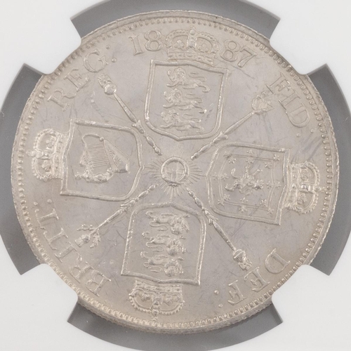 300 - 1887 Victoria silver Double Florin with Roman date (S 3922, ESC, 394, Bull 2695). Obverse: 'Jubilee ... 