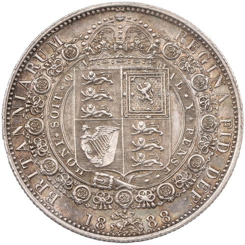 309 - 1888 Victoria silver Halfcrown (S 3924, ESC 721, Bull 2773). Obverse: left-facing 'Jubilee Head' hea... 