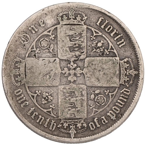 315 - 1862 Victoria silver 'Gothic' Florin (S 3891, ESC 820, Bull 2847). Obverse: left-facing crowned port... 