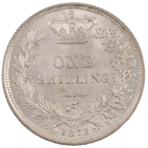 326 - 1872 Victoria silver Shilling, die no. 121 (S 3906A, ESC 1324, Bull 3042). Obverse: third 'Young Hea... 