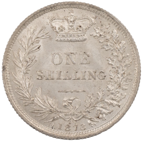 327 - 1873 Victoria silver Shilling, die no. 101 (S 3906A, ESC 1325, Bull 3043). Obverse: third 'Young Hea... 