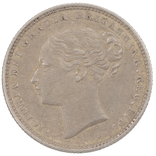 329 - 1882 Victoria silver Shilling - scarce (S 3907, ESC 1341, Bull 3071). Obverse: A4 'Young Head', faci... 