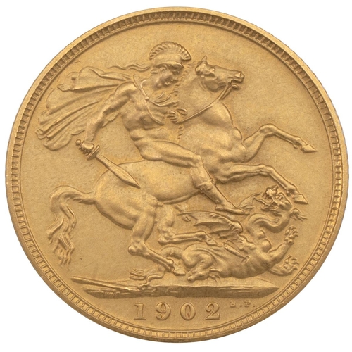 348 - 1902 Edward VII gold matte proof Sovereign, London (S 3969, Marsh 174A). Obverse: right facing bare ... 