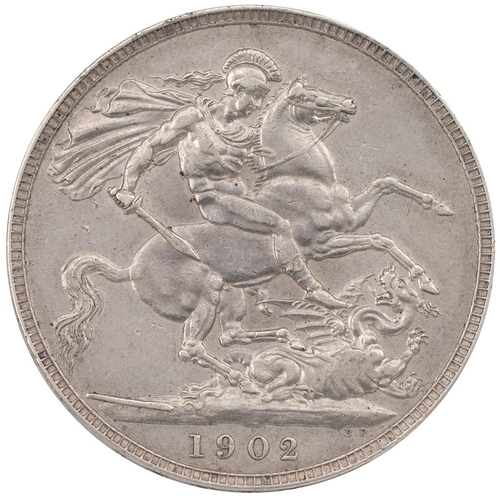 353 - 1902 Edward VII silver Crown (S 3978, ESC 361, Bull 3560).Obverse: right facing bare head bust with ... 