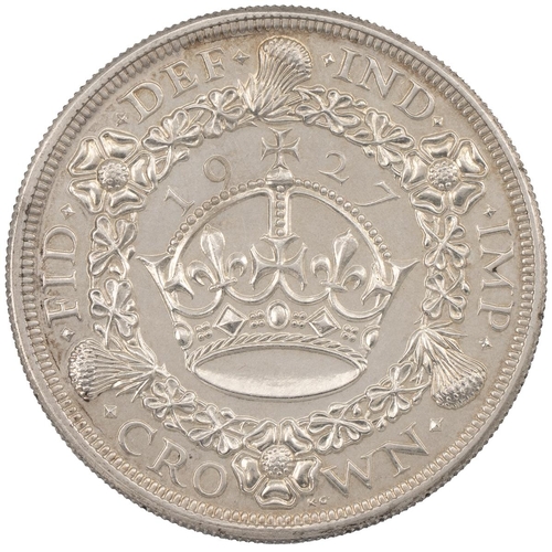 363 - 1927 George V silver proof 'wreath' Crown (S 4036, ESC 367, Bull 3631). Obverse: left-facing modifie... 