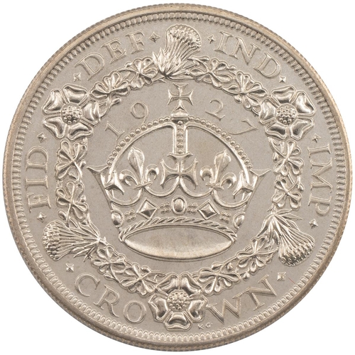 364 - 1927 George V silver proof 'Wreath' Crown (S 4036, ESC 367, Bull 3631). Obverse: left-facing modifie... 