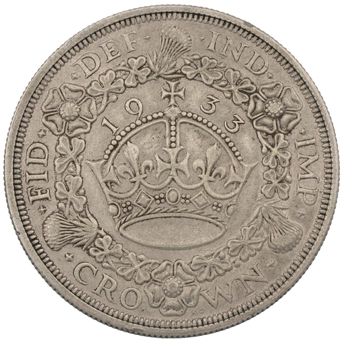 372 - 1933 George V silver 'Wreath' Crown (S 4036, ESC 373, Bull 3644). Obverse: modified left-facing bare... 