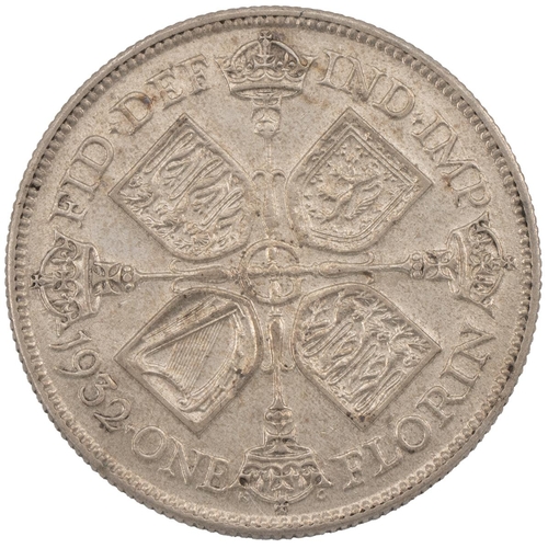 374 - 1932 George V silver Florin - rare (S 4038, ESC 952, Bull 3789). Obverse: left-facing modified bare ... 