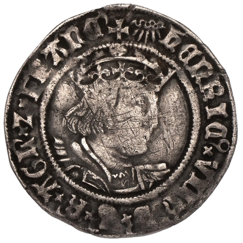 38 - Henry VIII silver Groat, second coinage (1526-1544), London mint, sunburst mintmark (S 2337E, North ... 