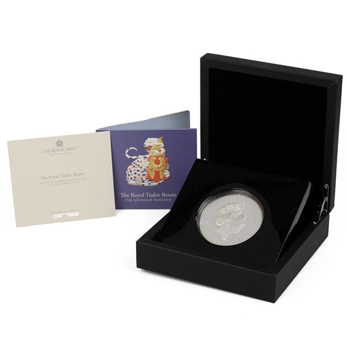 401 - 2022 Seymour Panther silver proof 5oz £10 coin from The Royal Mint's Tudor Beasts collection. Obvers... 