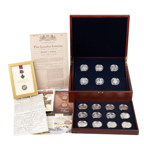 405 - 2006 Victoria Cross silver proof 18-coin Commonwealth Crown set from The Royal Mint. Composition: 92... 