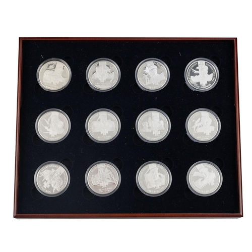 405 - 2006 Victoria Cross silver proof 18-coin Commonwealth Crown set from The Royal Mint. Composition: 92... 