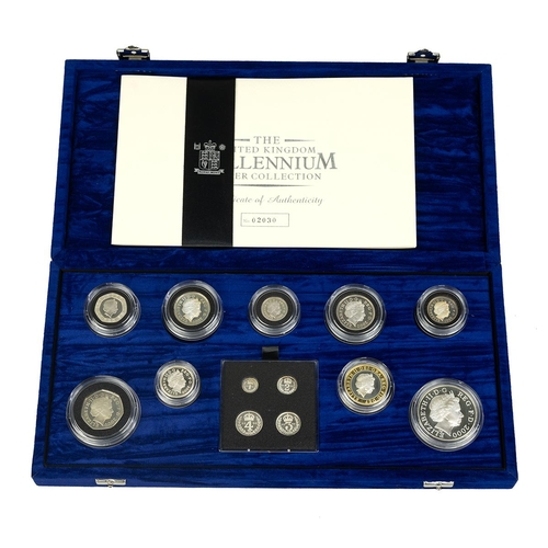 408 - 2000 Millenium 13-coin silver proof set with Maundy Money from The Royal Mint. Composition: 925 silv... 