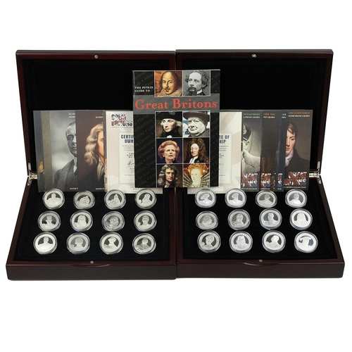 412 - Two (2) Great Britons Royal Mint silver proof sets, including a 2006 12-coin set and a 2007 12-coin ... 