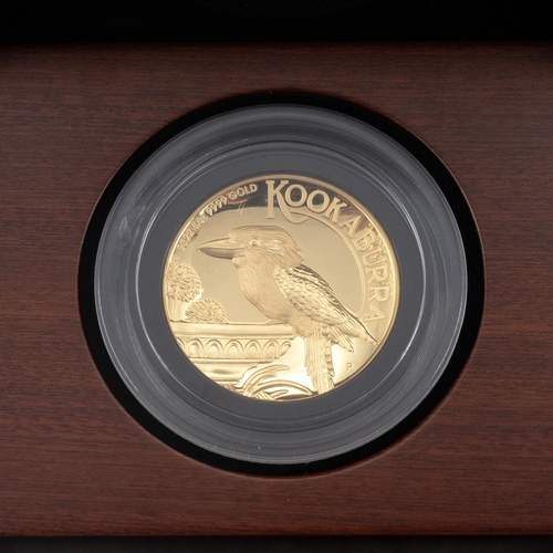 426 - 2022 high relief Australian Kookaburra 5oz 9999 gold concave proof coin from the Perth Mint. Obverse... 