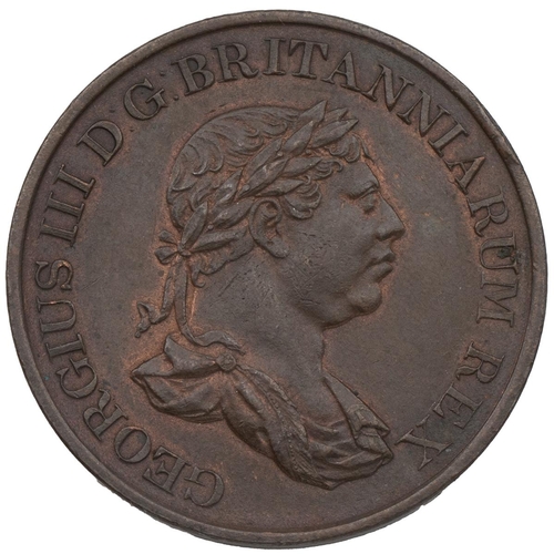 428 - Ceylon, 1815 George III copper 1 Stiver (KM 81). Obverse: right-facing draped laureate bust with 'GE... 