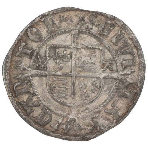 43 - Henry VIII silver Halfgroat, second coinage (1526-1544), Canterbury mint under Archbishop Warham, cr... 