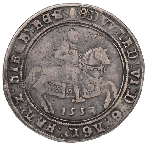 45 - 1553/2 Edward VI silver Crown, fine issue (1551-1553), tun mintmark and overdate (S 2478, North 1933... 