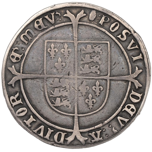 45 - 1553/2 Edward VI silver Crown, fine issue (1551-1553), tun mintmark and overdate (S 2478, North 1933... 