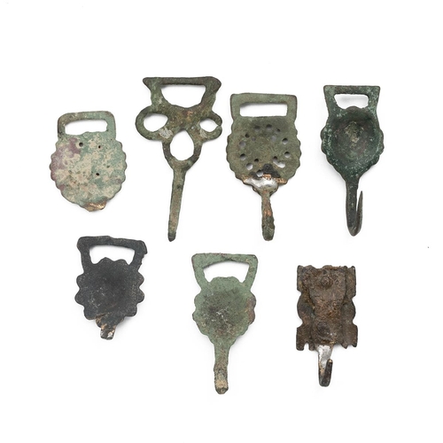 486 - Seven (7) Medieval/Tudor 'openwork' clothing fasteners and hooks, most complete, all metal detecting... 