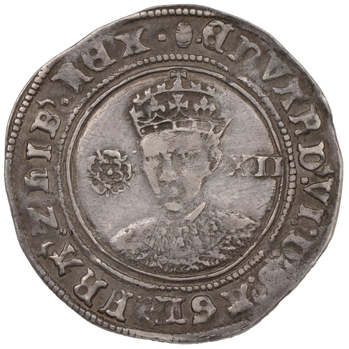 49 - Edward VI silver Shilling, fine issue (1551-1553), tun mintmark and 'V' for 'W' in obverse legend (S... 