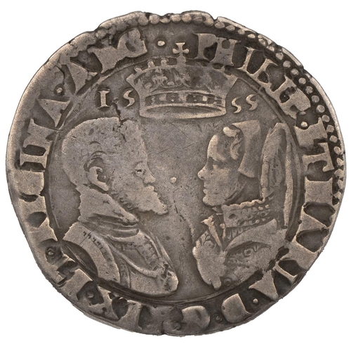 55 - 1555 Philip And Mary silver Shilling with English titles in the obverse legend (S 2501, North 1968).... 