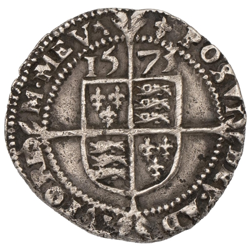 64 - 1573 Elizabeth I silver Threepence, third/fourth coinage, acorn mintmark (S 2566, North 1998). Obver... 