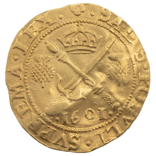 69 - 1601 Scotland, King James VI gold Sword And Sceptre/120 Shilling, eighth coinage (S 5460). Obverse: ... 