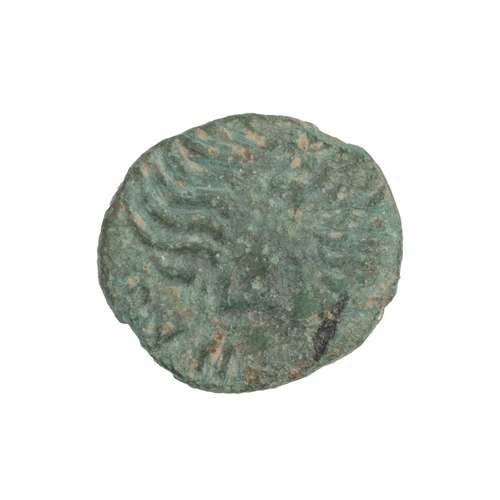 7 - Cantuvellauni, Rues (c 1-10 AD), bearded bronze Unit (S 272, ABC 2754). Obverse:  bearded head facin... 