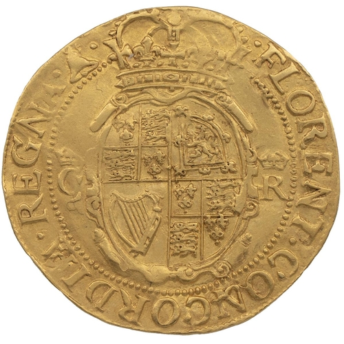 80 - Charles I (1625-1649) gold Unite, Tower under the king, group D, bell mintmark (S 2692, North 2153).... 