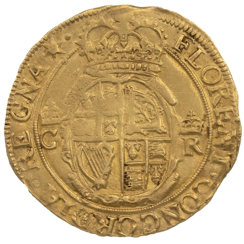 81 - Charles I (1625-1649) gold Unit, Tower under the king, group F, star mintmark (S 2694, North 2154). ... 