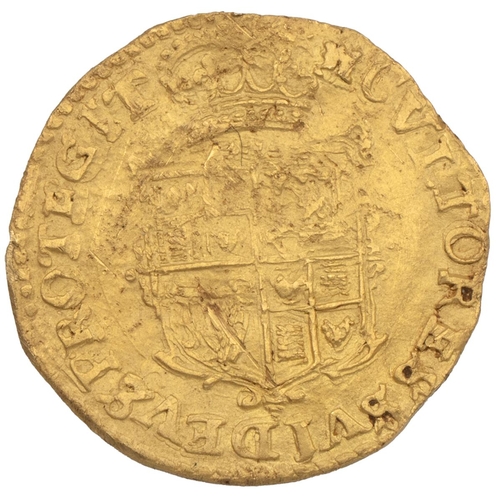 82 - Charles I (1625-1649) gold Crown, Tower under the king, group B, castle mintmark (S 2711, North 2181... 