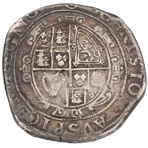 90 - Charles I (1629-1645) silver Halfcrown, Tower under parliament, group III, triangle in circle (S 277... 