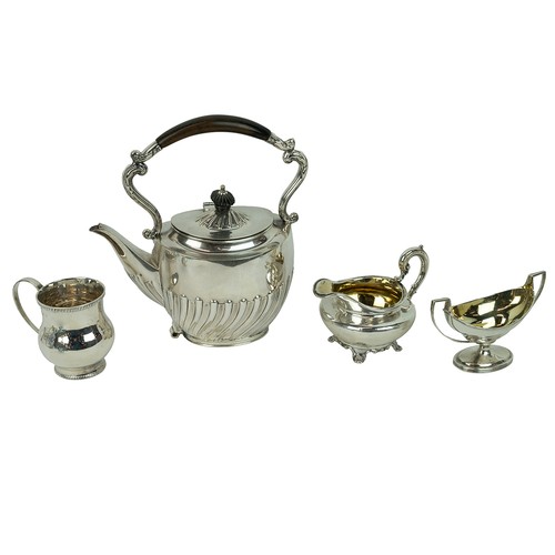 6 - Silver and silver plated ware to include: a silver ring box, marks rubbed, with engine turned decora... 