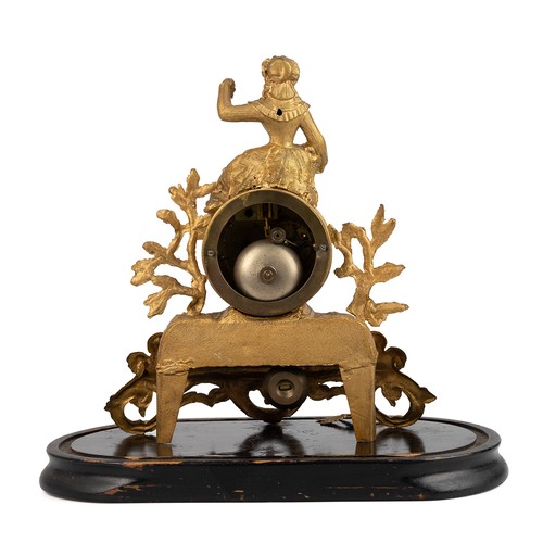 13 - Mid 19th Century Louis XV style French mantle clock and dome. The eight day two train movement stamp... 