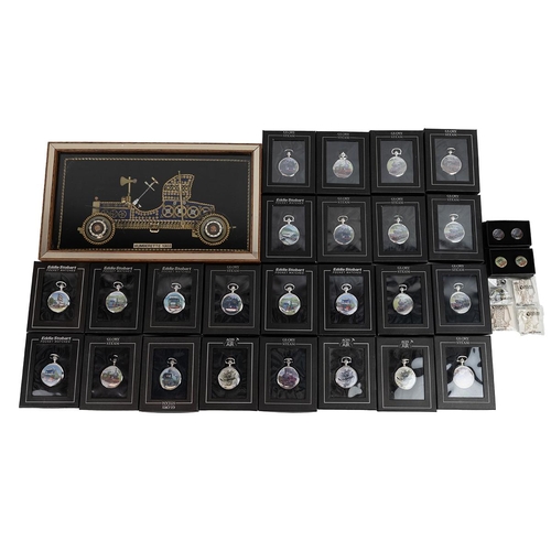 15 - Editions ATLAS collectable pocket watches and cufflinks, to include seven Eddie Stobart pocket watch... 