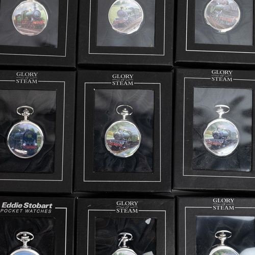 15 - Editions ATLAS collectable pocket watches and cufflinks, to include seven Eddie Stobart pocket watch... 