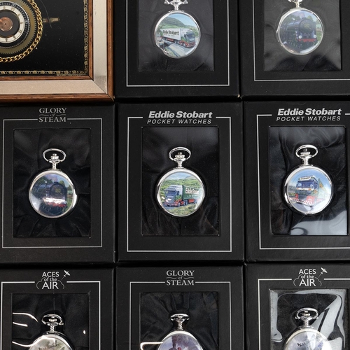 15 - Editions ATLAS collectable pocket watches and cufflinks, to include seven Eddie Stobart pocket watch... 