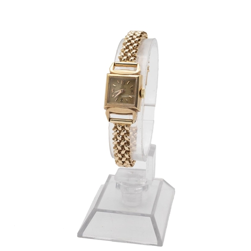 17 - Omega 9ct gold Lady's Cocktail Watch with replacement 9ct gold strap total weight 17.7g.