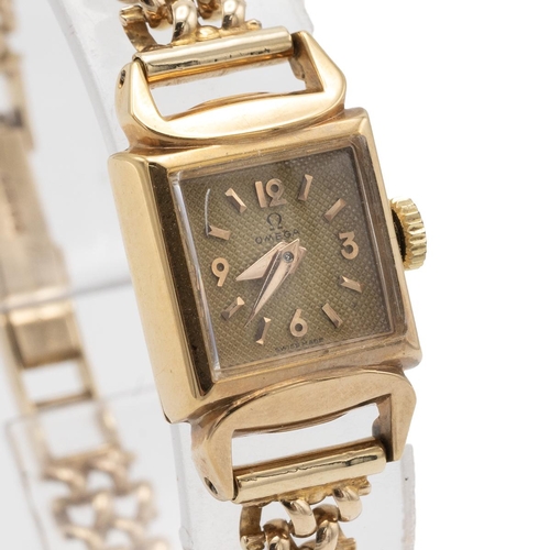 17 - Omega 9ct gold Lady's Cocktail Watch with replacement 9ct gold strap total weight 17.7g.