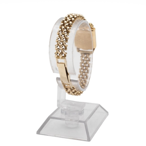 17 - Omega 9ct gold Lady's Cocktail Watch with replacement 9ct gold strap total weight 17.7g.