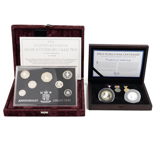 74 - Silver proof coin sets (2) including 1996 25th Anniversary of Decimalisation silver proof seven-coin... 