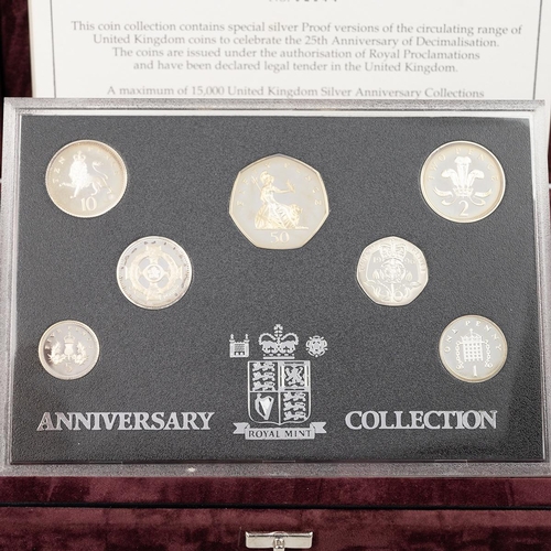 74 - Silver proof coin sets (2) including 1996 25th Anniversary of Decimalisation silver proof seven-coin... 